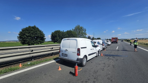 Na dálnici před Olomoucí dnes havarovalo několik aut